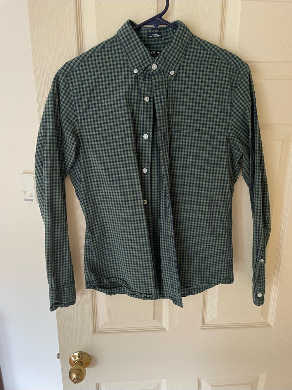 J. Crew Men’s Dark Green Plaid Button-Down Shirt
